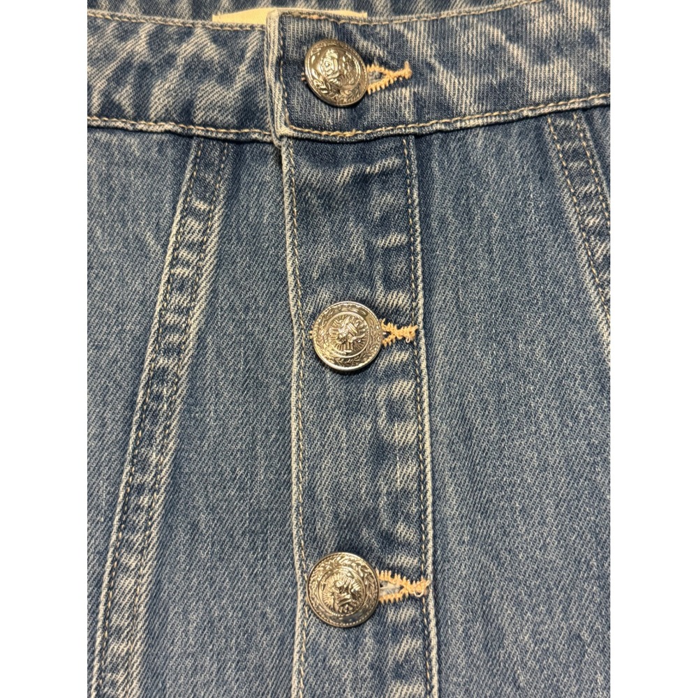 L'AGENCE Denim Button Front A Line Mini Skirt Size‎ 22 (XXS) Blue Wash $265 NWOT - Picture 4 of 8